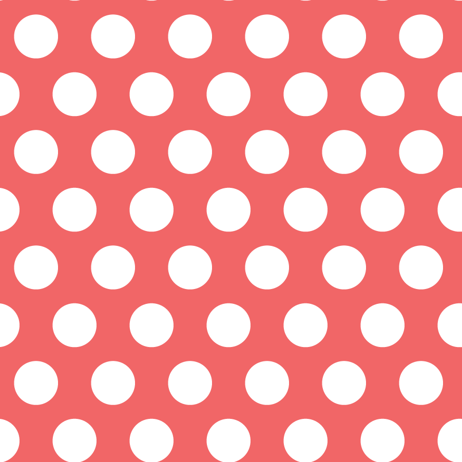 A branded pattern, featuring red polkadots.